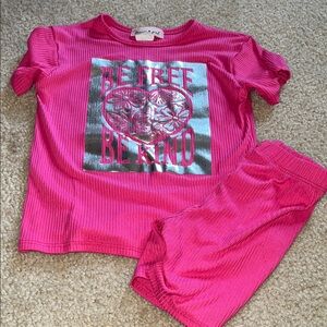 Dreamgirl Fuchsia Pajama Set with Metallic Accents